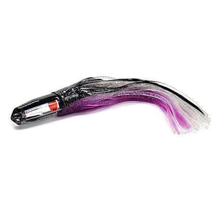 epic black mirror series wahoo trolling lure with jet head black purple clear unrigged