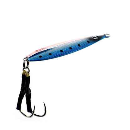 Flat Fall Jig Blue Red Silver