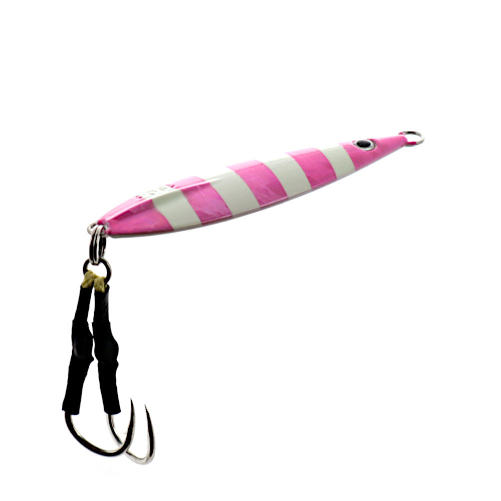 Flat Fall Jig Pink Glow Stripe