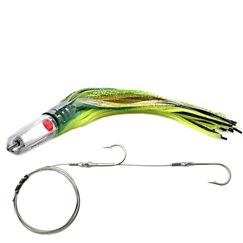 Limited edition saint patricks day epic wahoo bullet jet crystal mirror trolling lure rigged
