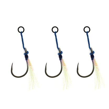mustad ocean crystal jig assist hook 3 pack