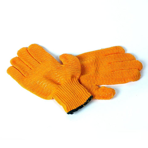 orange fishing gloves large